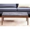 HomeRoots 47" Gray and Walnut Stone And Solid Wood Coffee Table - 2 of 4