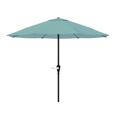 Nature Spring Crank-Style Patio Umbrella for Table - 9', Dusty Green