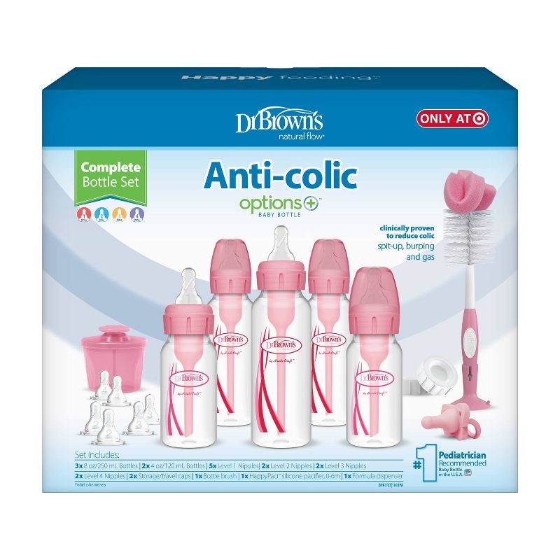 Dr. Brown&#39;s Anti-Colic Options+ Narrow Baby Bottle Newborn Gift Set - 0-6m - Pink, 3 of 19