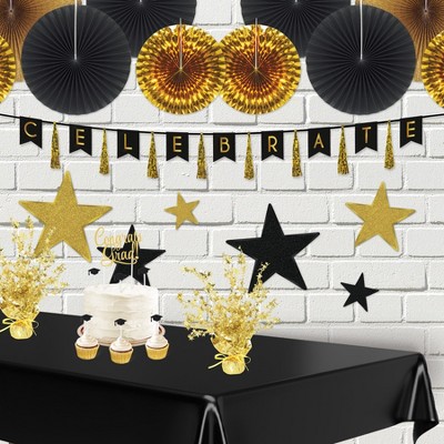 Gold Metallic Starburst Tabletop Centerpiece with Plastic Base