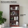 Lirago,Adjustable 4-Shelf Wooden Bookcase-Freestanding Home Office & Living Room Storage,Mahogany - 3 of 4