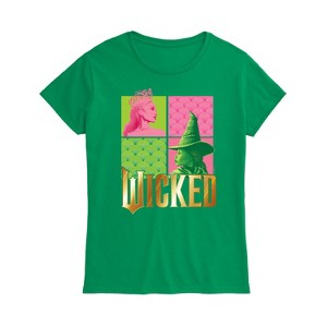 - Wicked - Wicked Elphaba And Glinda Short Sleeve Graphic T-Shirt - 1 of 3