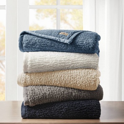 King Size Gray Fleece Reversible Blanket with Velvet Binding