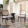 SEVOBAL Accent Chair Upholstered Chair Sturdy Rattan Back Reading Chair Dining Chair for Living Room Bedroom Home Outdoor, Gray, 25.2"*21.7"*31" - 2 of 4