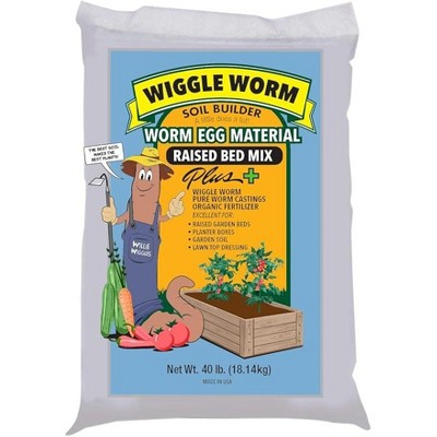 Raised Bed Mix, 40 Pound Bag - Worm Egg Material Mixed with Odor Free ...