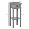 2-Tier Tall Side Table, Nightstand End Table w/ Drawer & Bottom Shelf for Living Room, Bedroom - 3 of 4