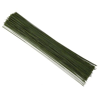 300 Piece Floral Stem Wire for Bouquets, Flower Arrangements and Diy Crafts, Wrapped 22 Gauge 16 Inches, Green