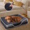 VisioGear Pet Beds, 24-inch Orthopedic Dog Bed, Egg-Crate Dog Couch Bed with Washable Removable Cover, Gray, 24"*18"*6.4" - 3 of 4