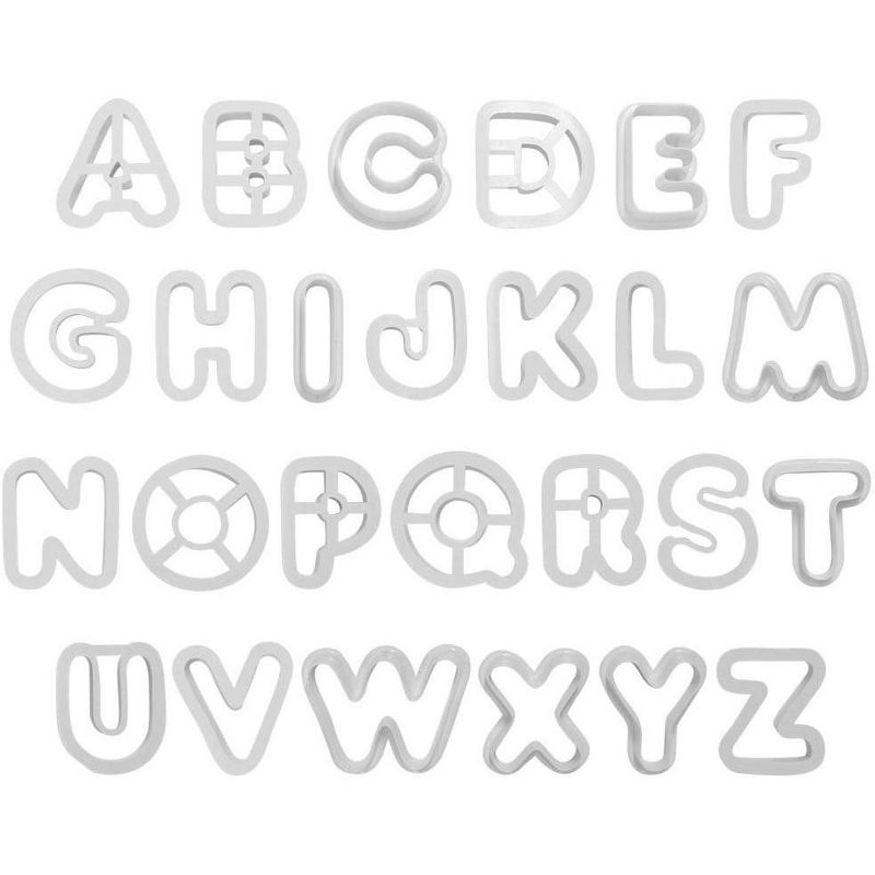 PME AN300 Alphabet Cutters Gumpaste for Sugarcraft and Cake Decorating, Set of 26, (2" Height, 1/2" Depth) - White, 2 of 5