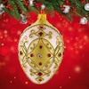 Miss Christmas 5.5 Inch Soft Pastel Pink And Gold Faberge Egg Christmas Tree Ornament , Christmas Decor Christmas Holiday Easter (1PC) - 2 of 4