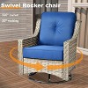 XIZZI 8 Pieces Wicker Sofa with Cushion, Swivel Rocking Chairs, High Back Rattan Chairs and Ottomans, 9 Seats Conversation Set for Backyard - 3 of 4