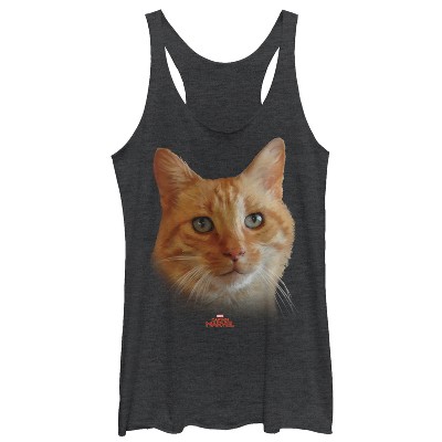 Women's Marvel Captain Marvel Goose Cat Portrait Racerback Tank Top ...