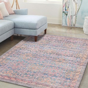 Unique Loom Nostalgia Bliss Border Washable Indoor Flatweave Woven Area Rug - 1 of 4