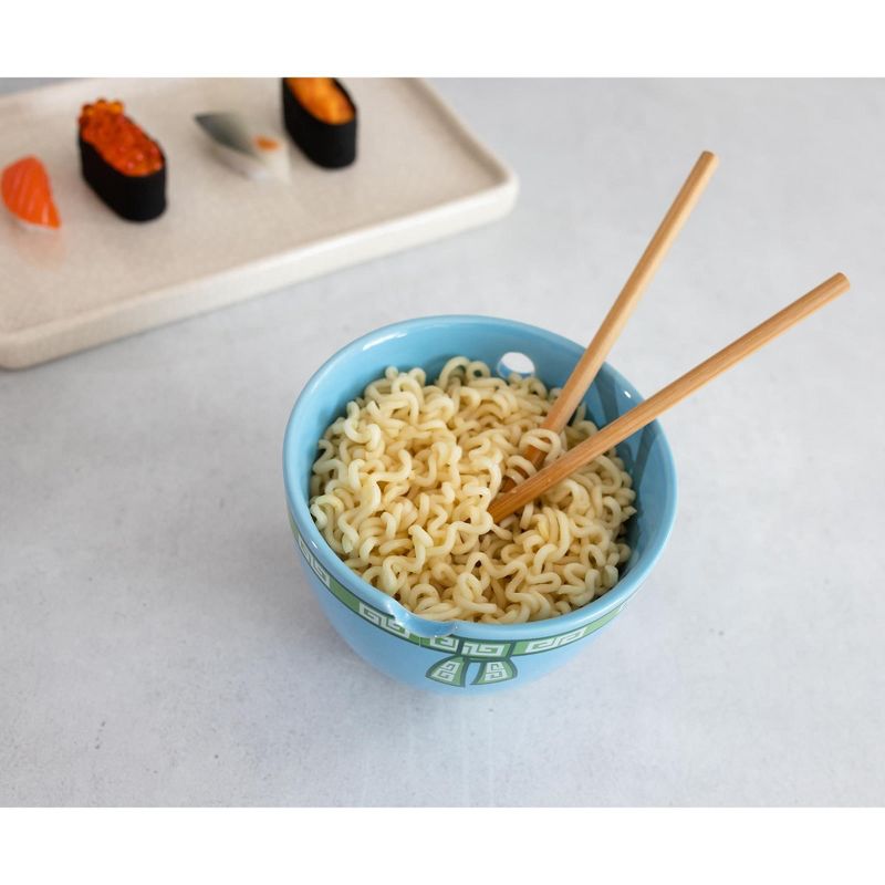 Boom Trendz Bowl Bop Blue Dragons Japanese Dinnerware Set | 16-Ounce Ramen Bowl, Chopsticks, 5 of 7