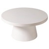 LeisureMod Modern Minimalist Side Table with Pedestal Base Round Fiberstone Accent Table for Home, Living Room, and Outdoor Dune Series - 2 of 4