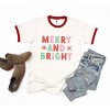Simply Sage Market Women's Retro Merry and Bright Stars Short Sleeve Ringer Tee - 2 of 3