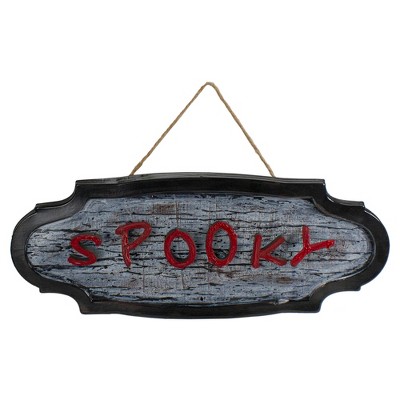 Northlight 20.5" Red and Gray Animated "Spooky" Halloween Sign