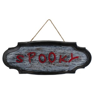 Northlight 20.5" Red and Gray Animated 'Spooky' Halloween Sign - 1 of 3