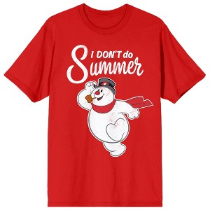 Frosty the Snowman I Don't Do Summer Women's Red Graphic Tee - 1 of 3