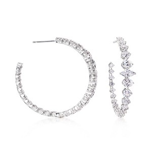 Ross-Simons Rhodium-Plated Inside-Outside Hoop Earrings With 5.40 ct. t.w. Czs - 1 of 3