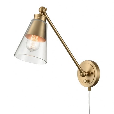 Elk Home Albany 1 - Light Swing Arm Lamp in  Brushed Gold