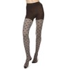 Memoi Diamond Daze Cotton Blend Sweater Tights Brown Heather M-L - 2 of 4