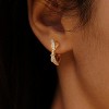 Cubic Zirconia Huggie Earrings 14k Gold Plated Tiny Earrings Small Huggie Hoop Earrings Simple Lightweight Hoops Gift for Women - 3 of 4