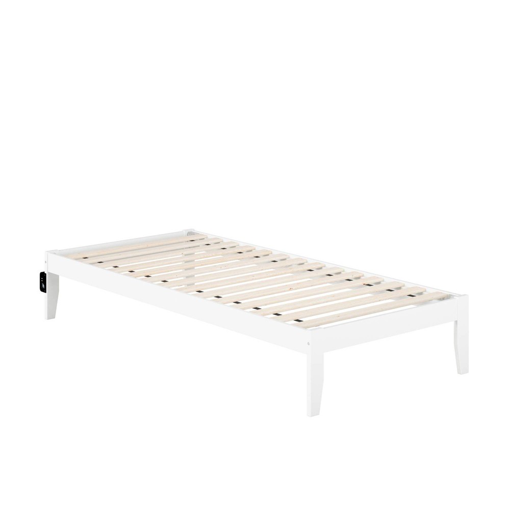 Photos - Bed AFI Twin XL Colorado  with USB Turbo Charger White - : Strong Slat Support, No Box Spring Needed 