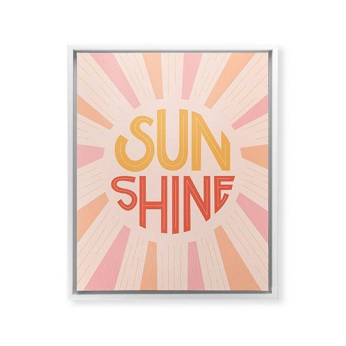 16" x 20" Lyman Creative Co. Sunshine Hand Lettering Framed Wall Canvas White/Pink - Deny Designs - image 1 of 4