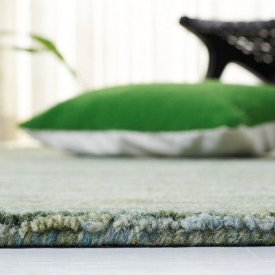 Sage Green Hand-Tufted Wool Square Area Rug 6' x 6'