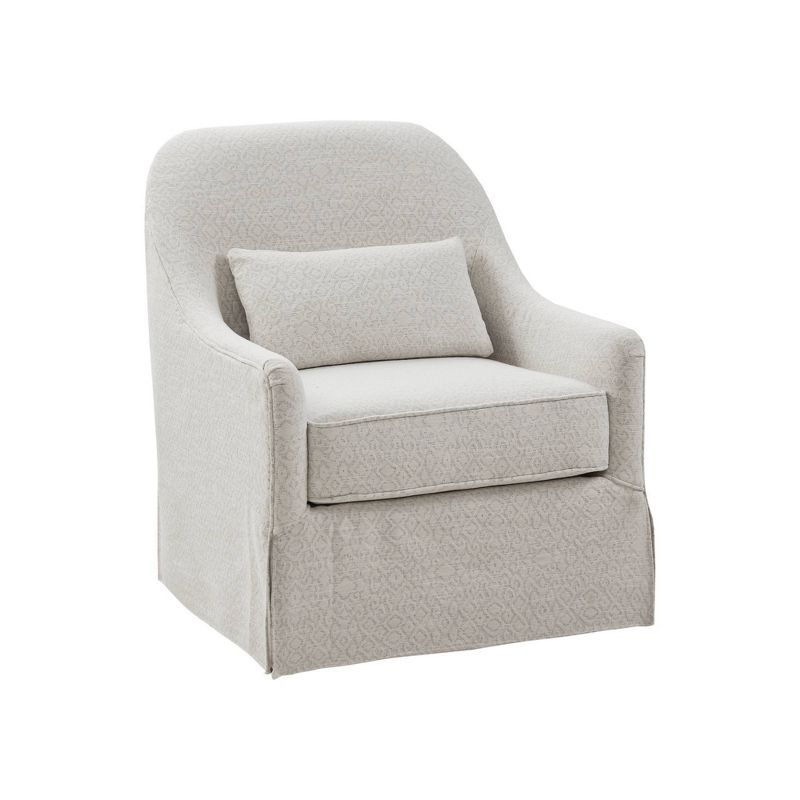Wilmington Swivel Glider Chair Ivory/Black, 3 of 9