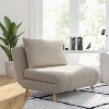 Merrick Lane Convertible Tri-Fold Sleeper Chair with Channel Stitching and Pillow - 2 of 4