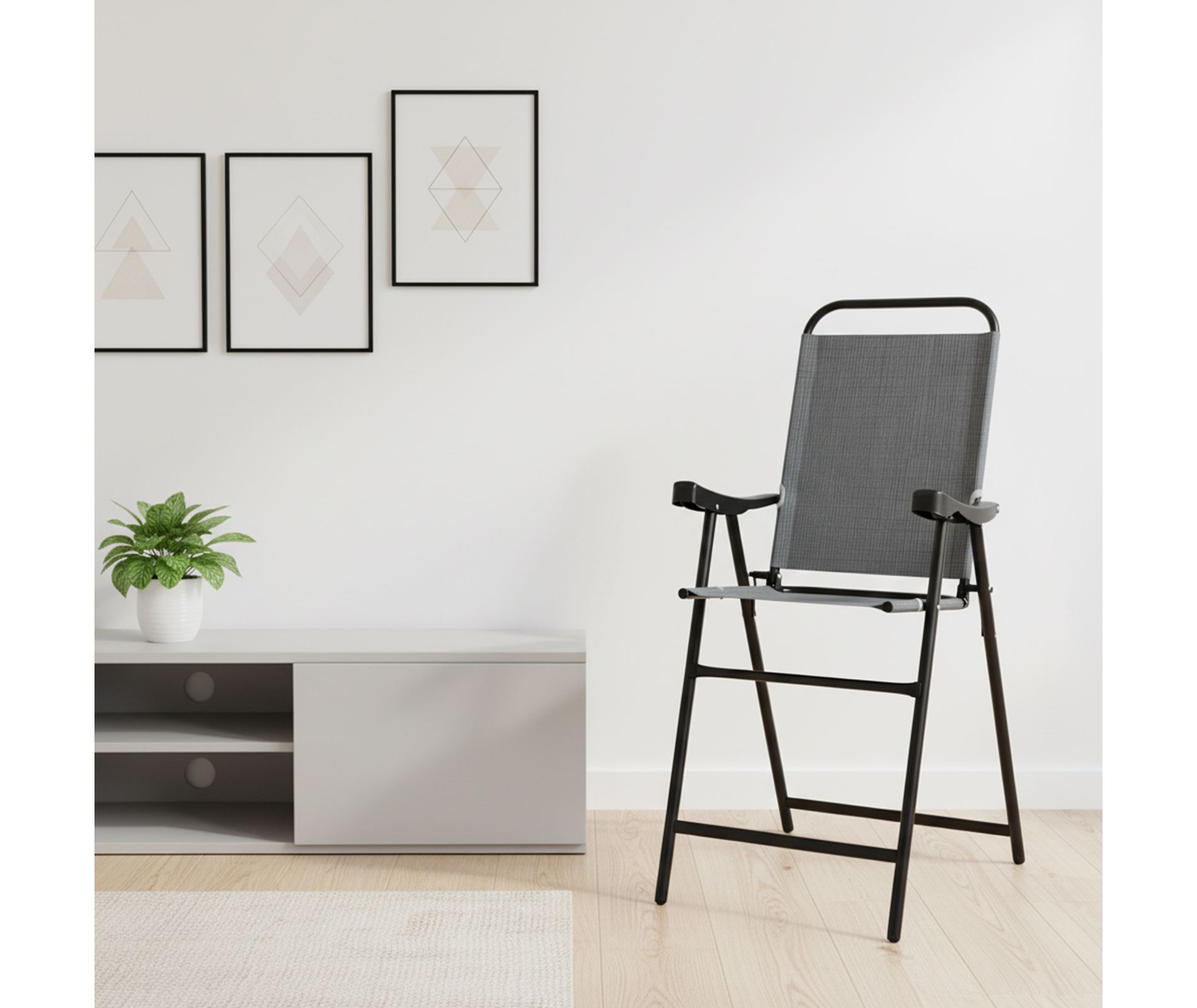 Gymax 2 PCS Outdoor Bar Stools Foldable Metal Frame with Footrest Patio Garden Blue