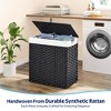 Greenstell Hand-woven, compartmentalized rattan laundry basket with 2 removable inner lining bags, lid, and handle, foldable - 2 of 4
