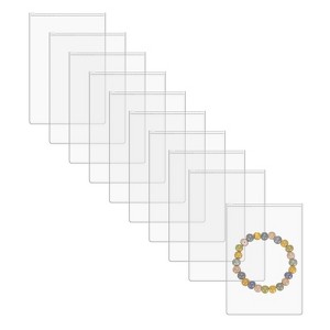 Unique Bargains Necklace Ring Earring Storage Self-Seal Transparent Jewelry Bags 10 Pcs - 1 of 4