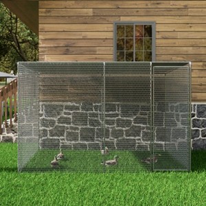 GDFStudio Andrew Modern Large Outdoor Metal Chicken Coop - 1 of 4