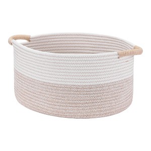 Unique Bargains Woven Handles Shelf Closet Storage Basket - 1 of 4