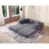 Dexmalle Corduroy Convertible Sleeper Sofa Bed with Cylindrical Pillow - 4 of 4