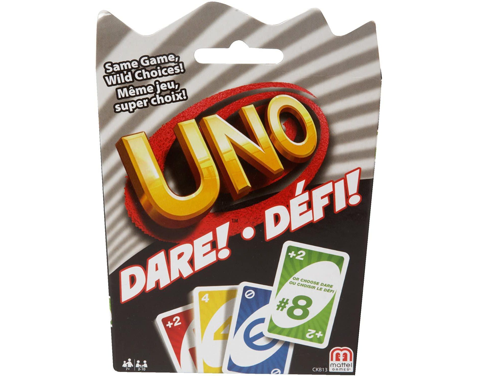 UNO Dare Card Game with 3 Dare Categories – Family & Party Game Night Fun for Kids, Teens, & Adults (2–10 Players)