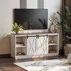 Vynxaria 65-Inch Solid Wood TV Cabinet with Double-Layer Storage Sliding Doors Modern Living Room Furniture, White - 4 of 4