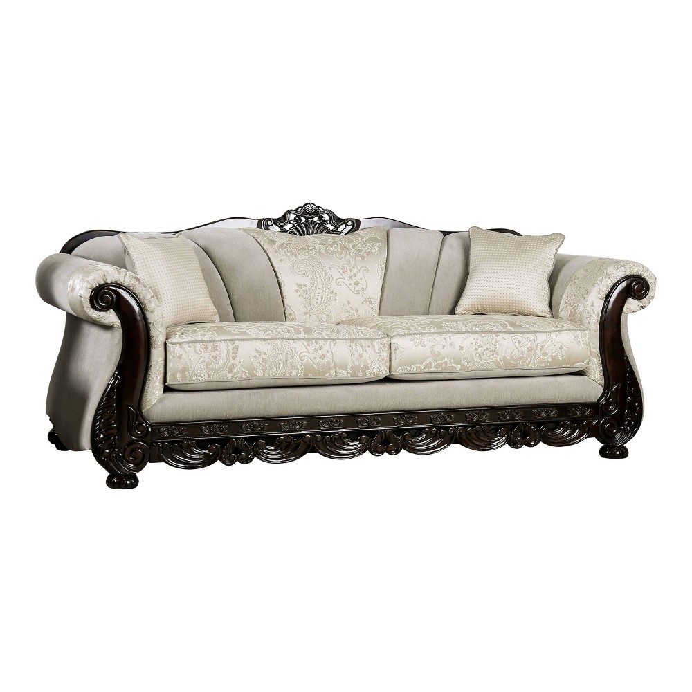 Photos - Sofa Maisey Rolled Arm  Ivory - Furniture Of America