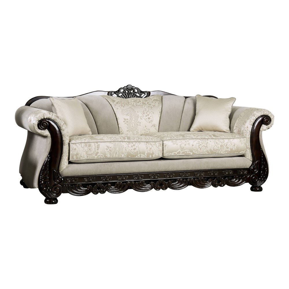 Maisey Rolled Arm Sofa Ivory - Furniture Of America -  83723807