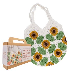 John Bead Sunflower Tote Bag Floral Crochet DIY Kit for Beginners - 1 of 4