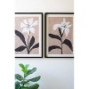 Framed Wall Art, Flower Prints Under Glass 27.5"H – Black & Neutral Set of Two by Kalalou - 2 of 3