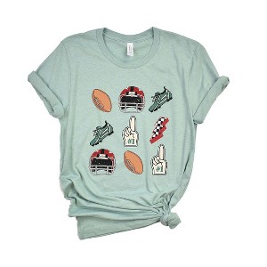 Simply Sage Market Women's Football Collage Short Sleeve Graphic Tee - 1 of 4