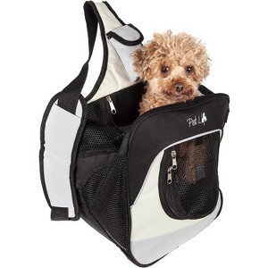 Pet Life Single Strap Over-The-Shoulder Navigation Hands Free Backpack Pet Carrier Grey-M - 1 of 3