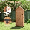 Outdoor Storage Shed, Small Waterproof Garden Tool Shed with 4 Shelves & Lockable Doors, Compact Wood Storage Cabinet for Patios, Backyards - 4 of 4