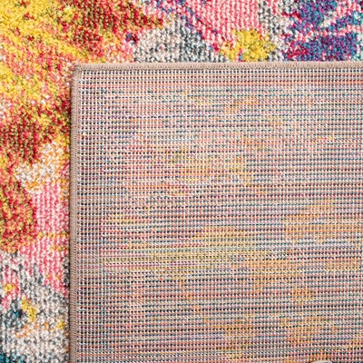 Blue and Orange Abstract Design Non-Slip Area Rug