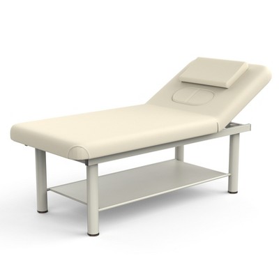 Dolonm 31.5"  Wide - Quality Leather Beauty Spa Furniture Massage Table Bed Iron on Round Legs Facial Bed Beauty Bed