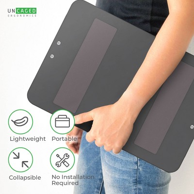 Adjustable Black Metal Ergonomic Keyboard Stand with Mouse Pad